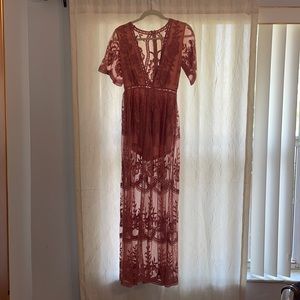 Lace, low cut maxi dress